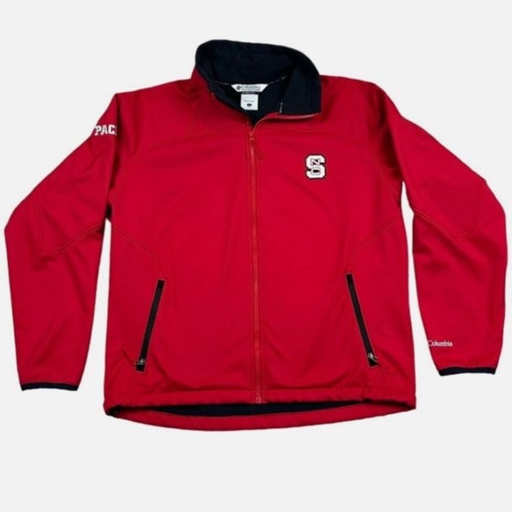 Columbia Red Softshell Jacket NC State Mens Size XL Embroidered NC State
